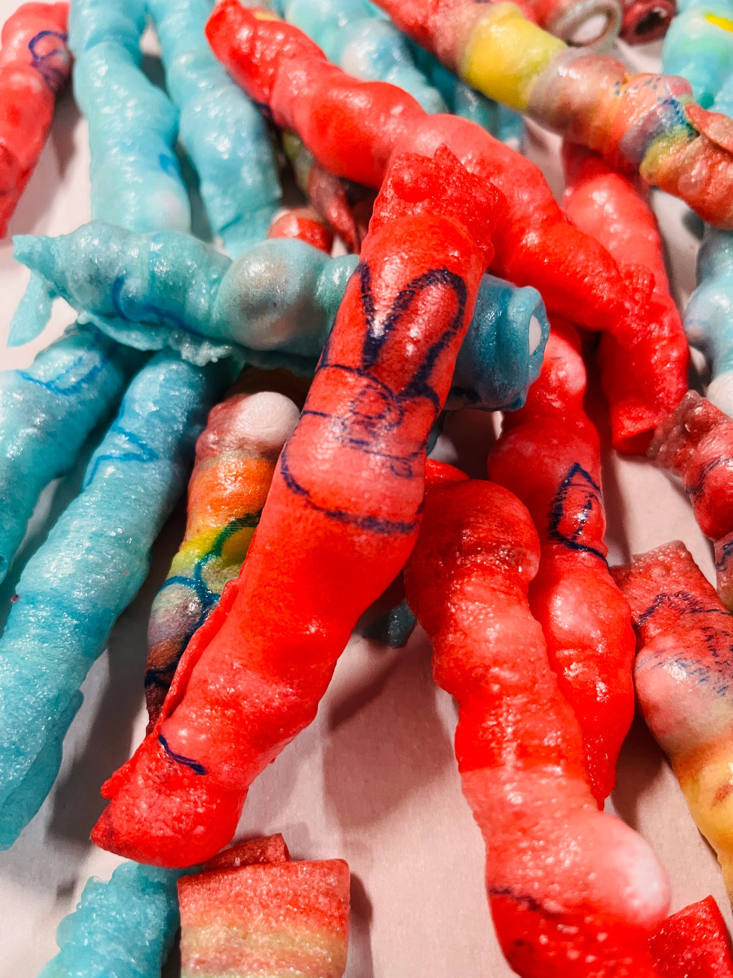 Rolled Rainbows + Marshmallow Fluff + Rainbow Puffs